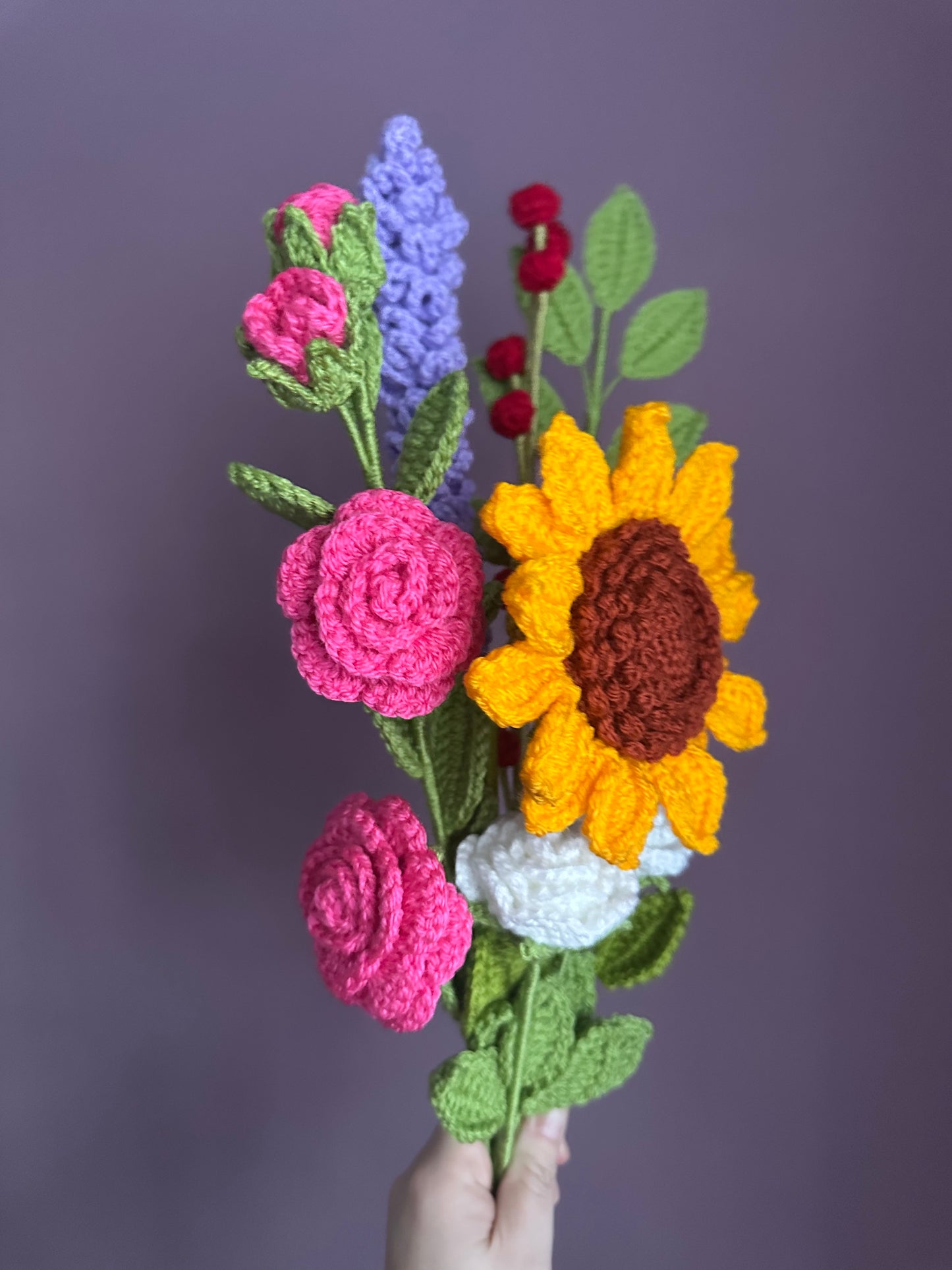 Golden Meadow Crochet Flower Bouquet - Handmade Autumn Gift