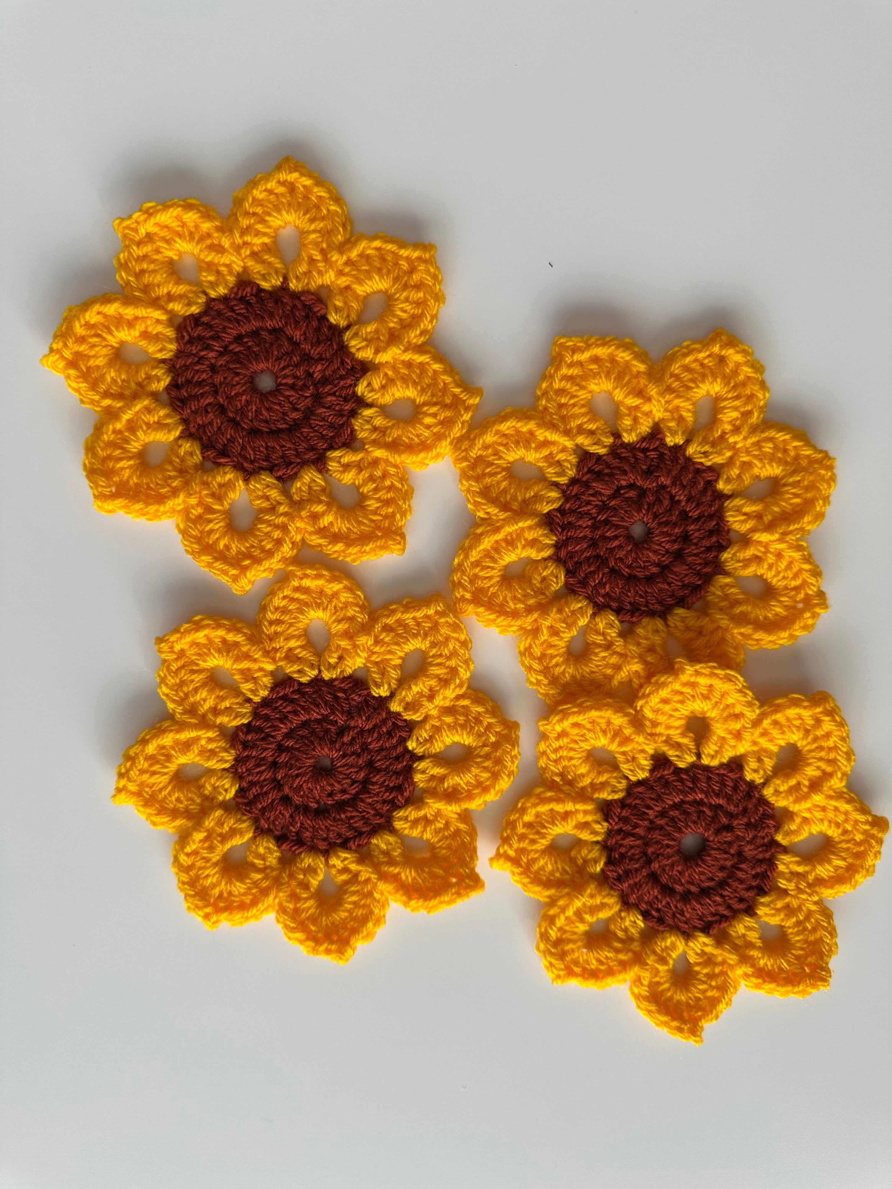Sunflower Crochet Coaster