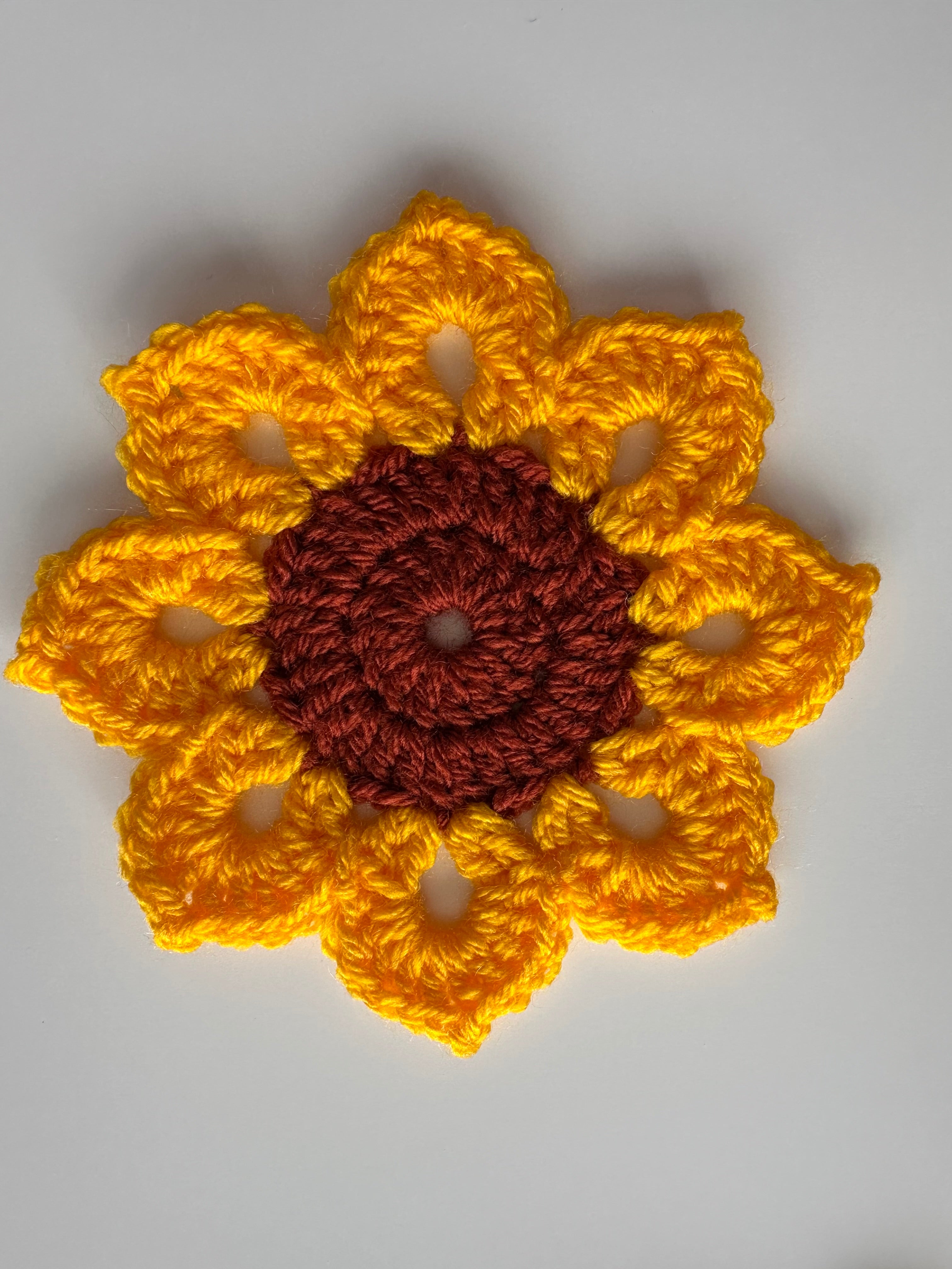 Sunflower Crochet Coaster
