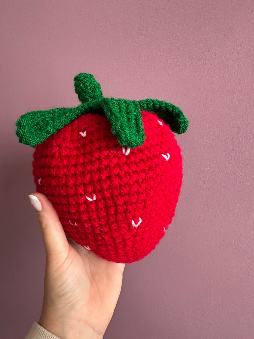 Crochet Strawberry Plush - Handmade Amigurumi Strawberry