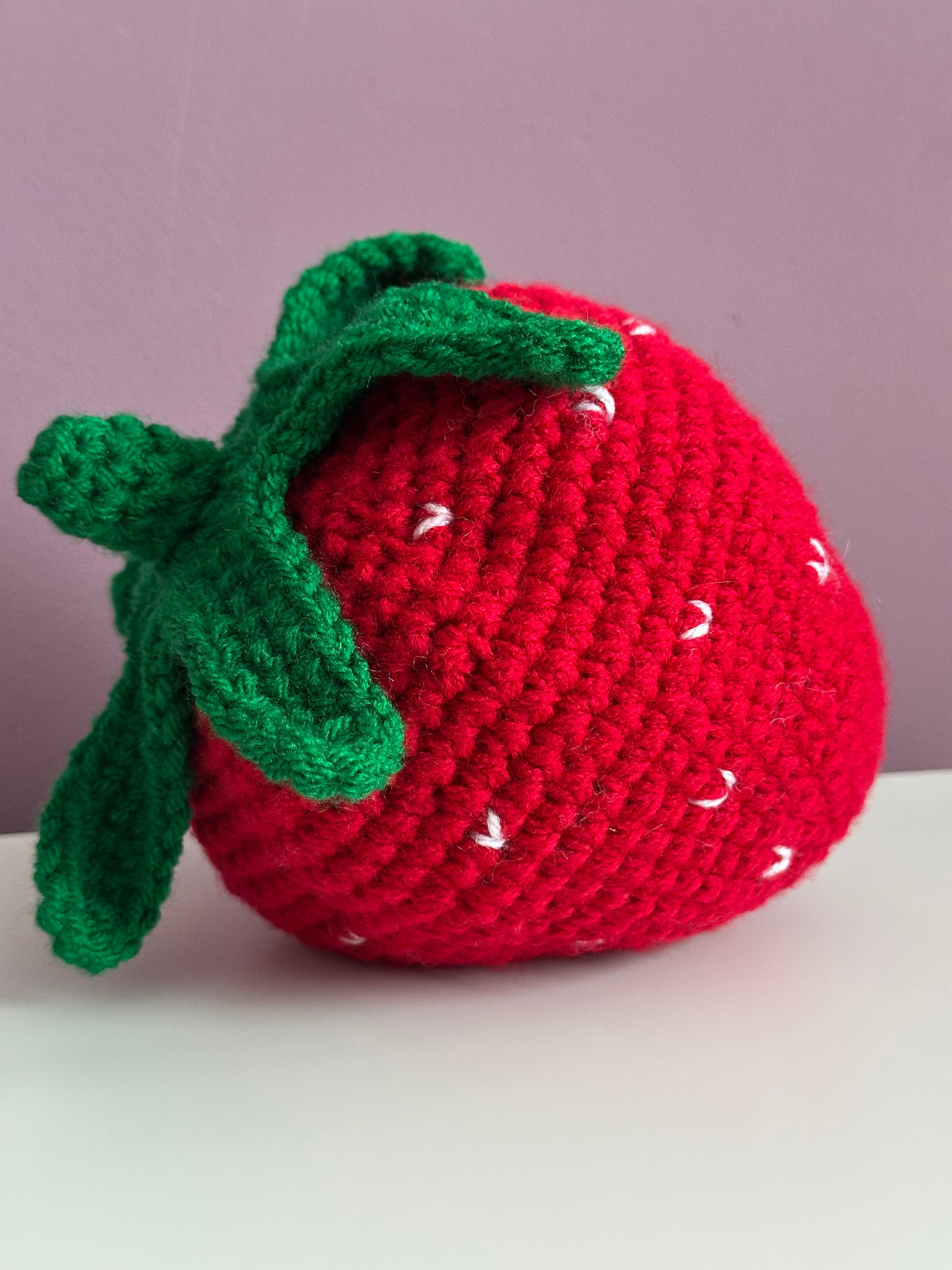 Crochet Strawberry Plush - Handmade Amigurumi Strawberry