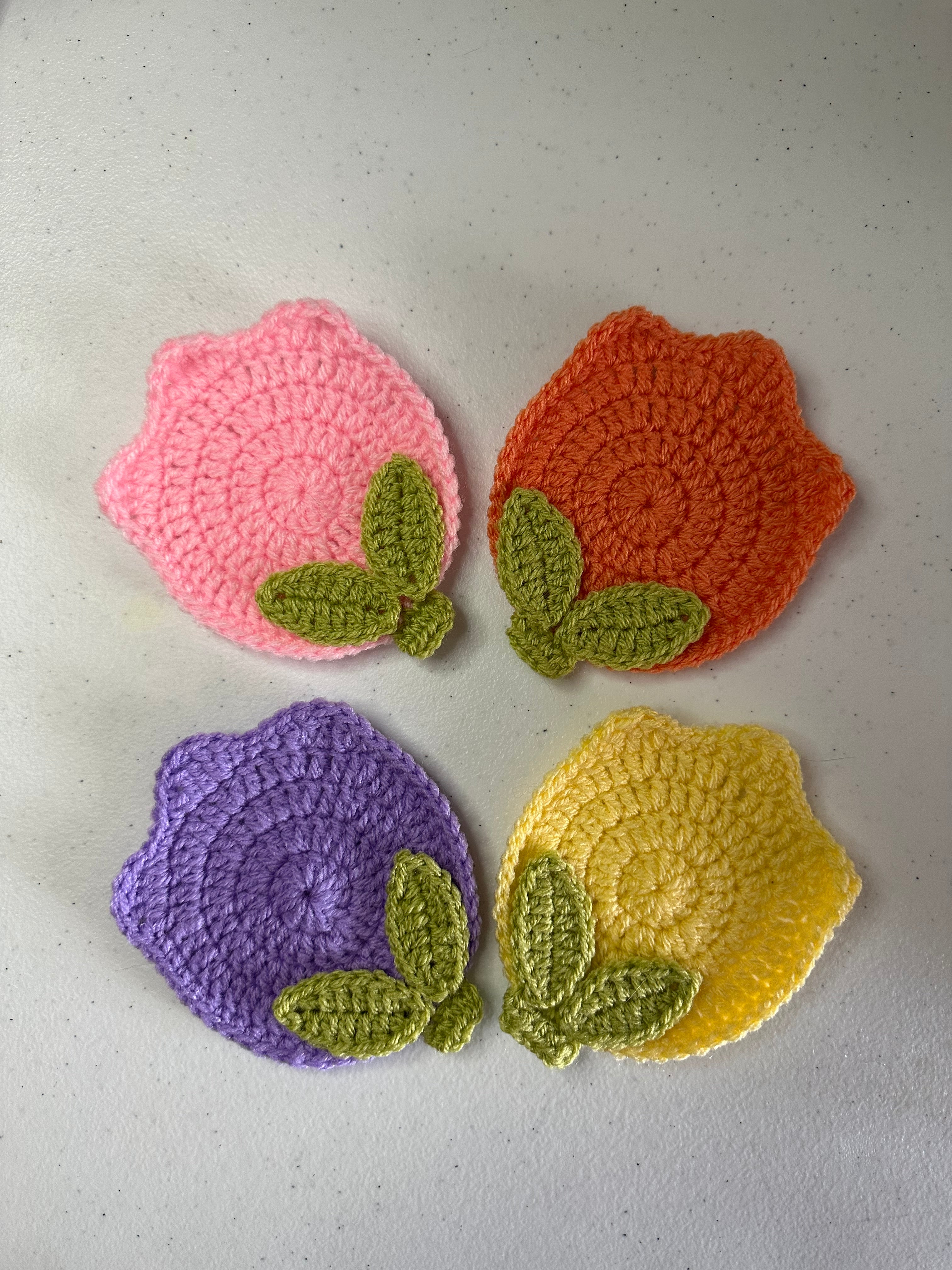 Tulip Crochet Coaster
