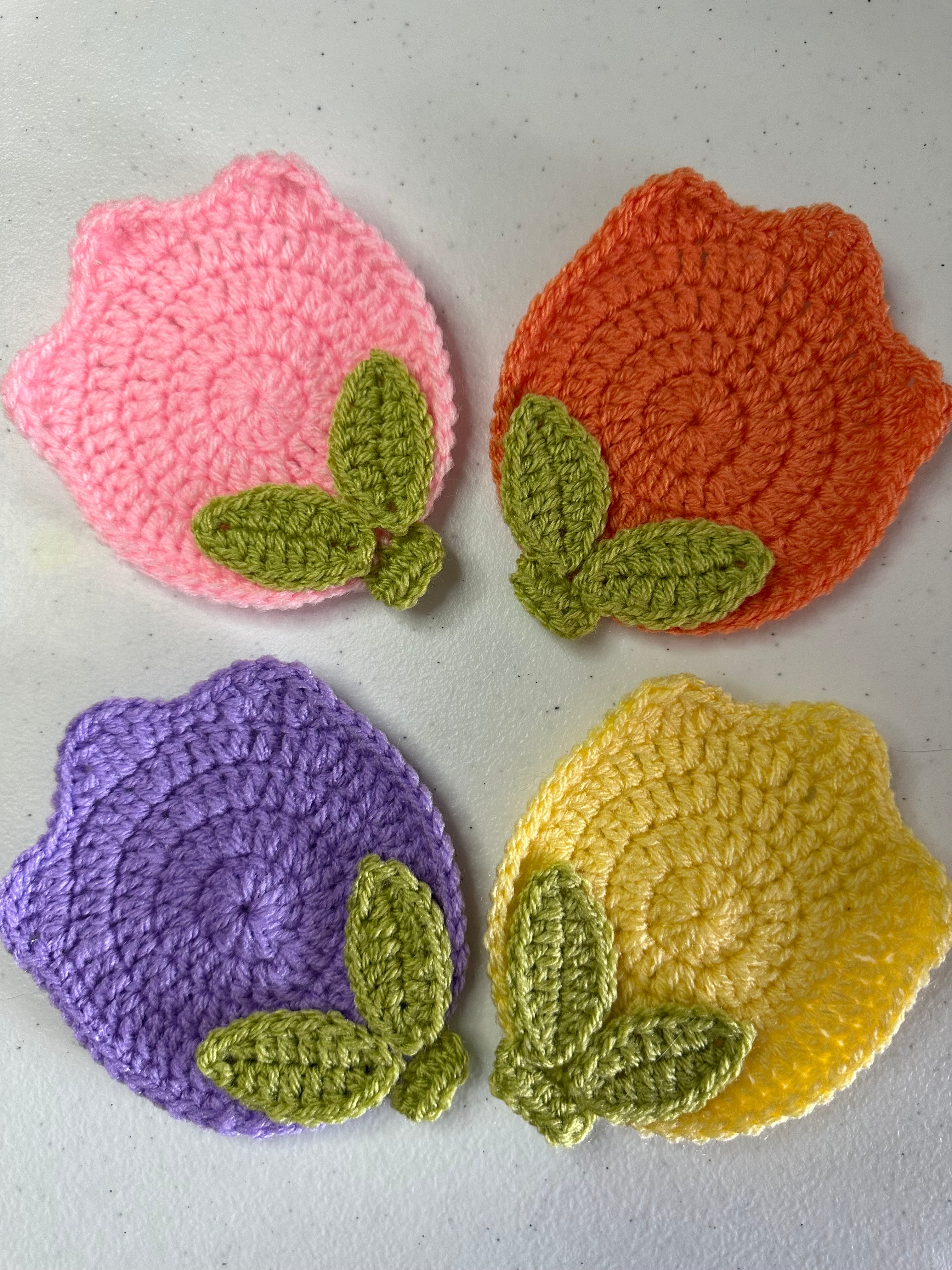 Tulip Crochet Coaster