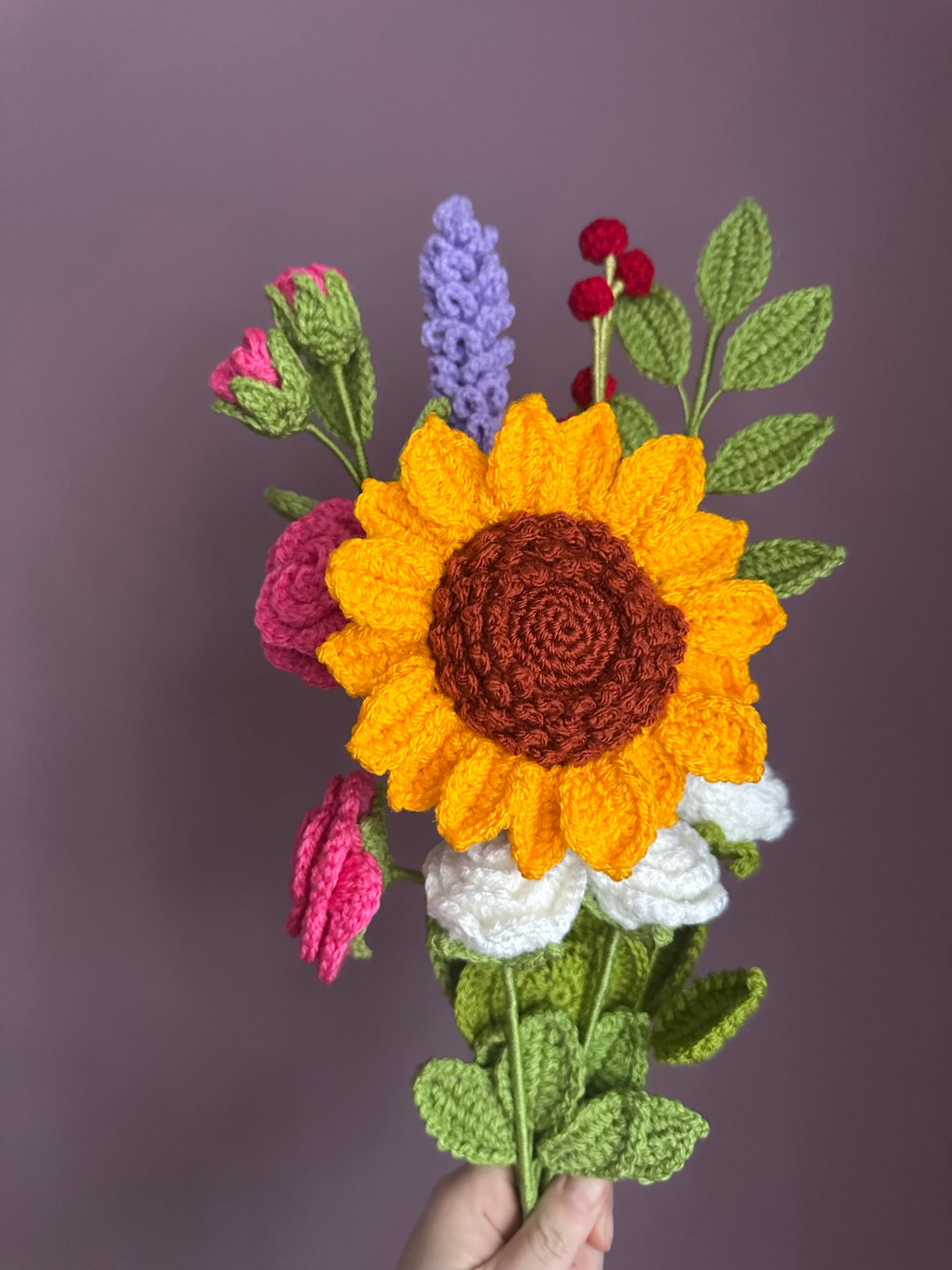 Golden Meadow Crochet Flower Bouquet - Handmade Autumn Gift