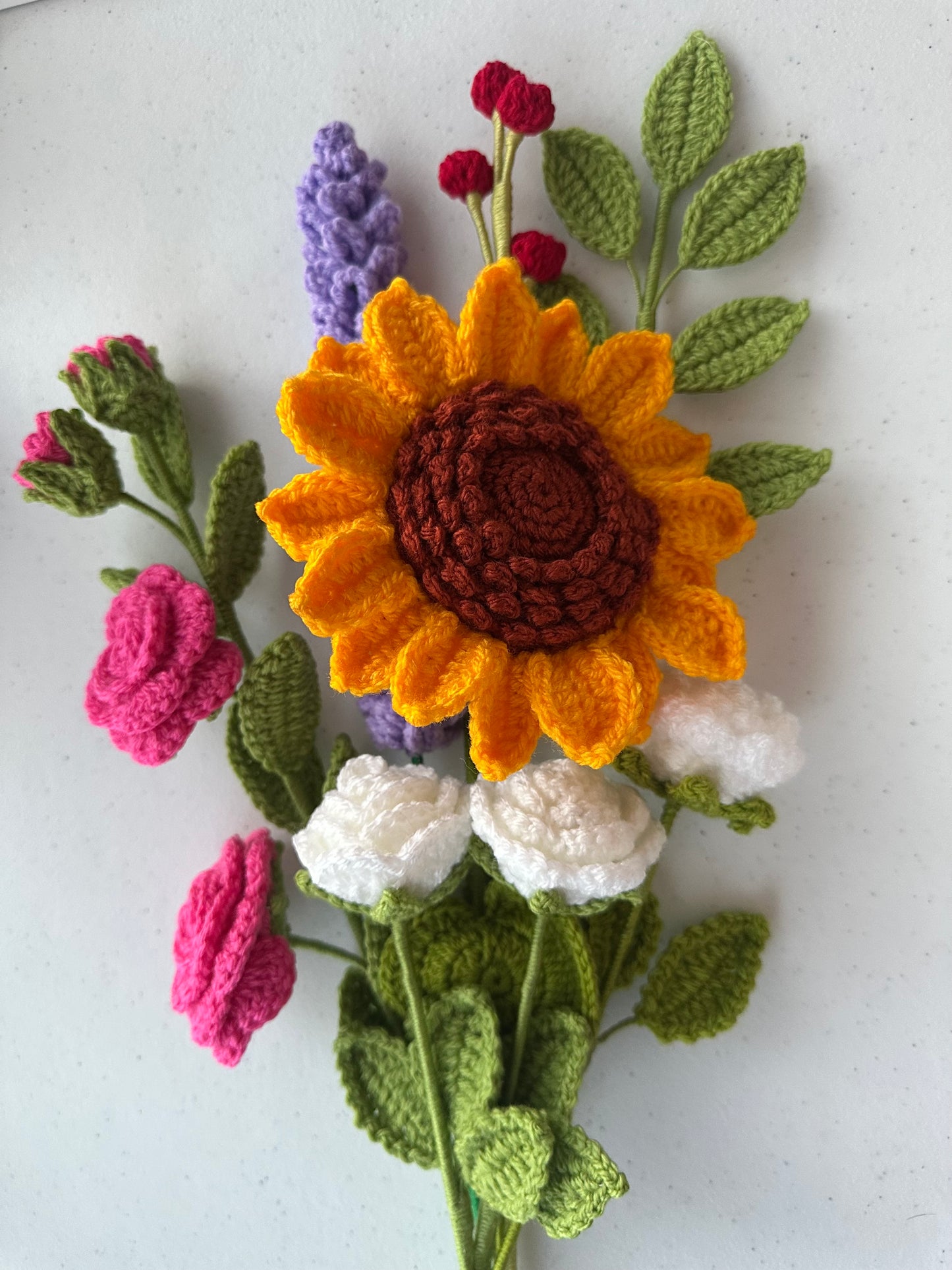 Golden Meadow Crochet Flower Bouquet - Handmade Autumn Gift