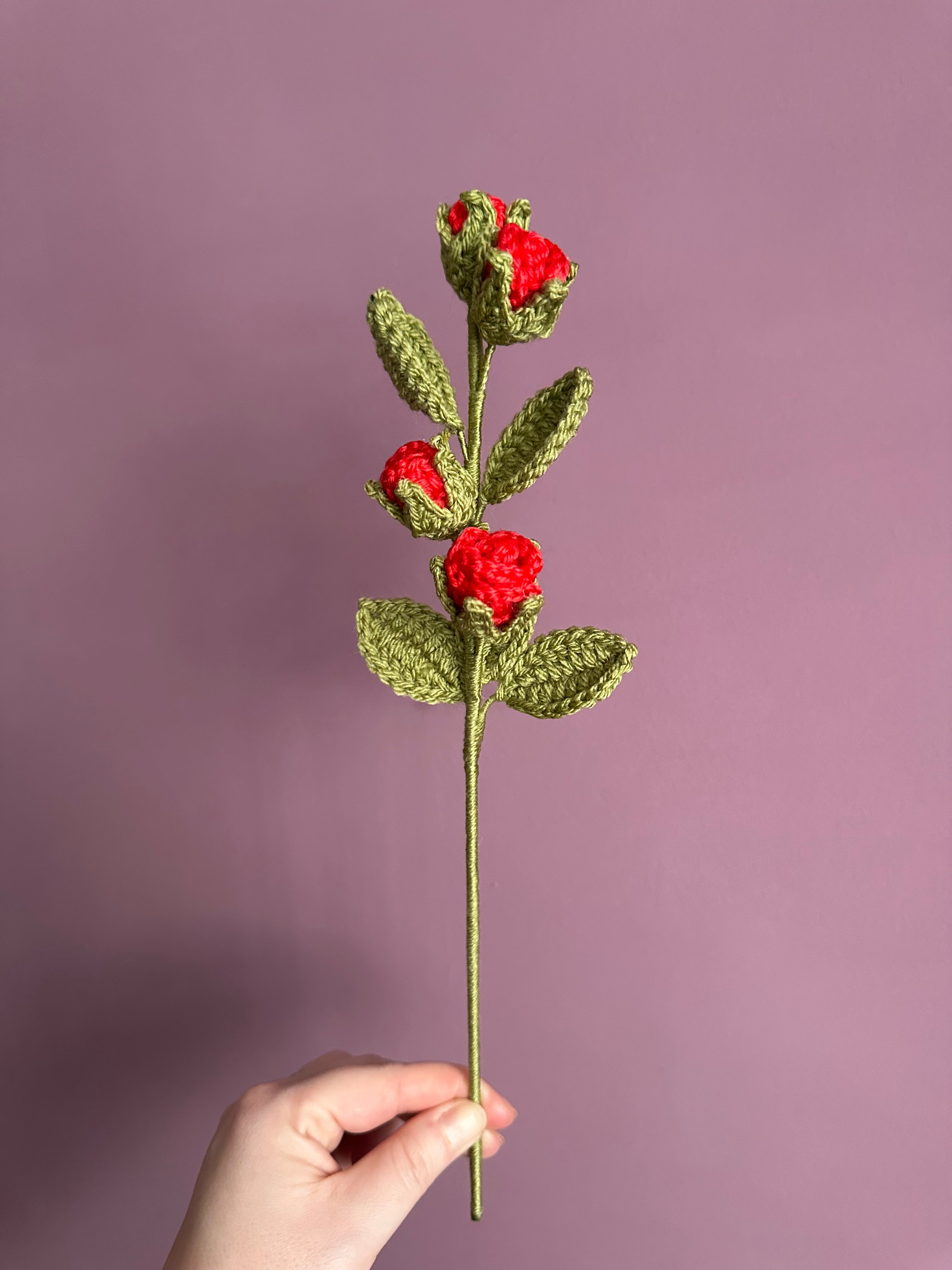 Small Crochet Rose, Handmade Everlasting Flower