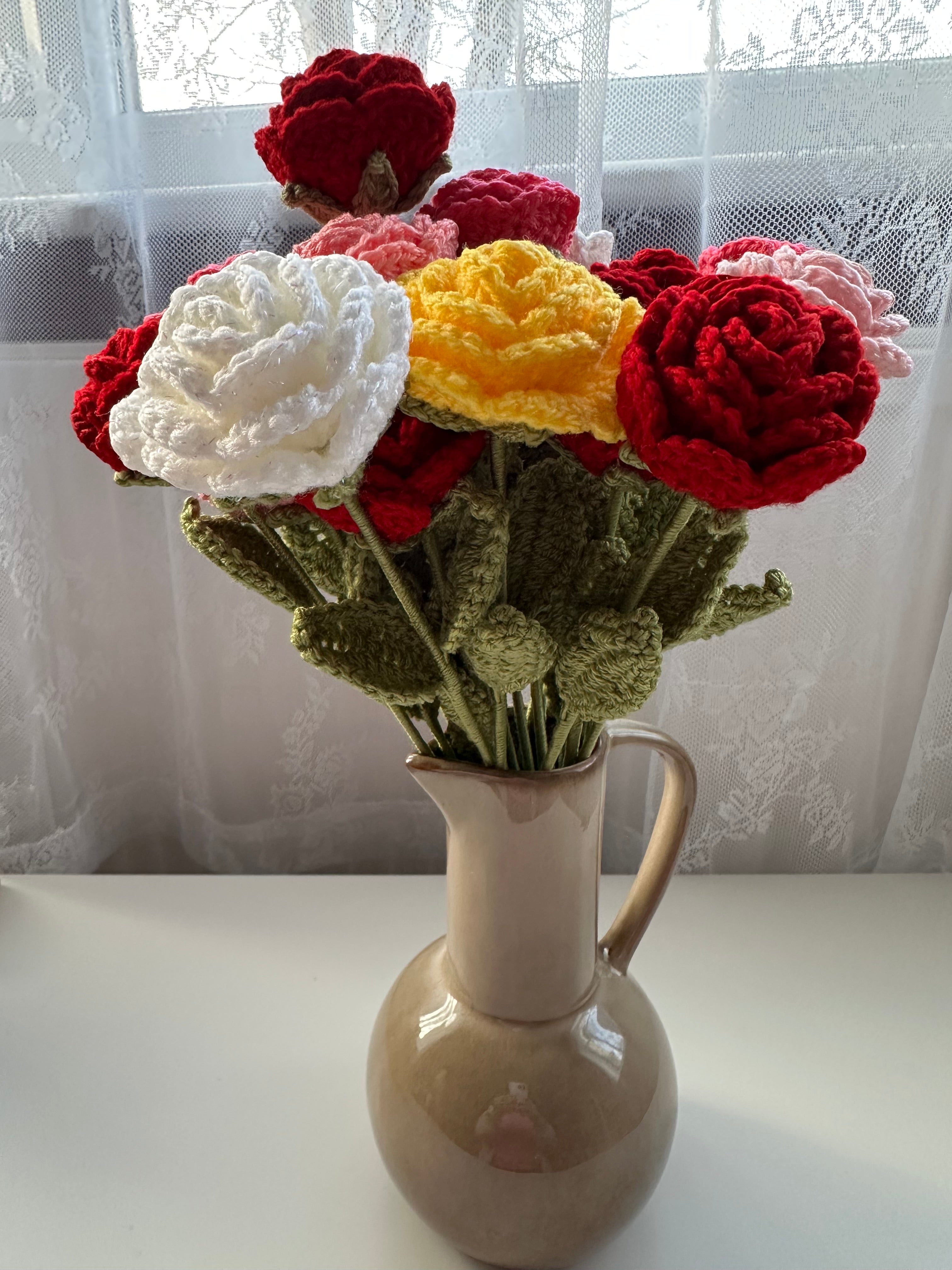 Handmade Crochet Roses, Gift or Home Decor