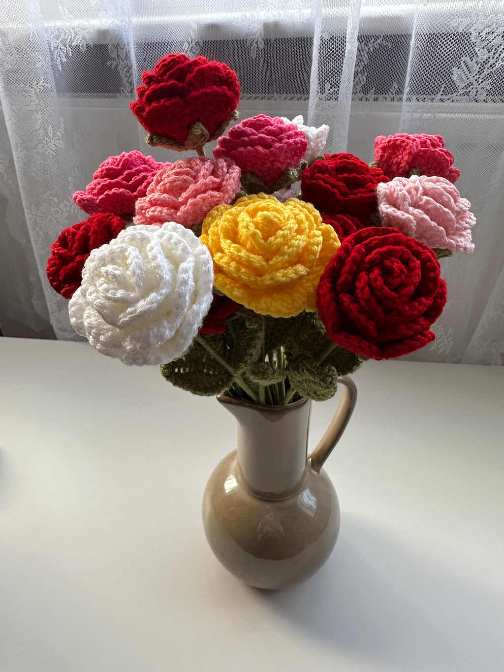 Handmade Crochet Roses, Gift or Home Decor